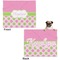 Pink & Green Dots Microfleece Dog Blanket - Large- Front & Back
