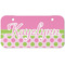 Pink & Green Dots Mini/Bicycle License Plate (2 Holes) (Personalized)
