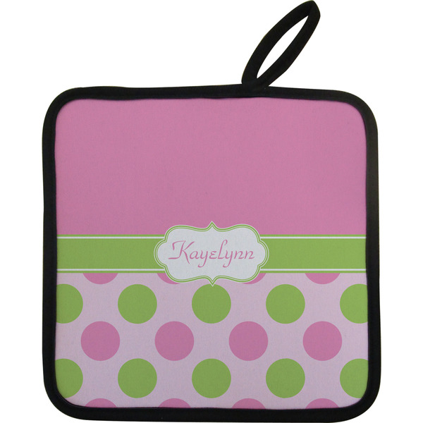 Pink & Green Dots Neoprene Pot Holder
