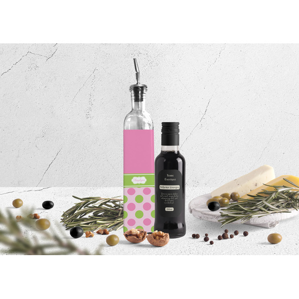 Pink & Green Dots Oil Dispenser Bottle - Lifestyle Photo