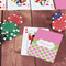 Pink & Green Dots On Table with Poker Chips