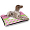 Pink & Green Dots Outdoor Dog Beds - Large - IN CONTEXT