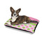 Pink & Green Dots Outdoor Dog Beds - Medium - IN CONTEXT