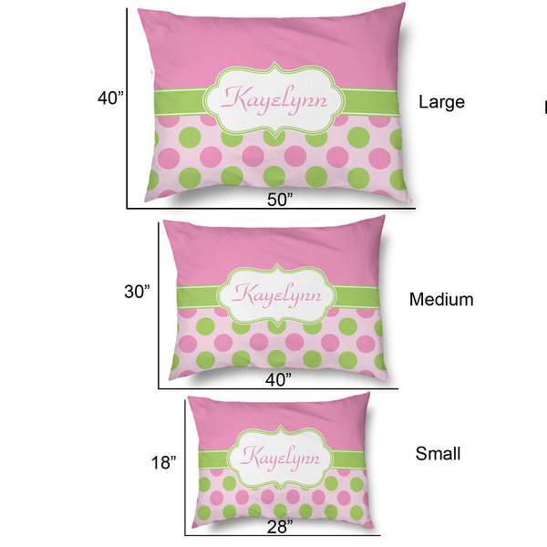 Pink & Green Dots Outdoor Dog Beds - SIZE CHART
