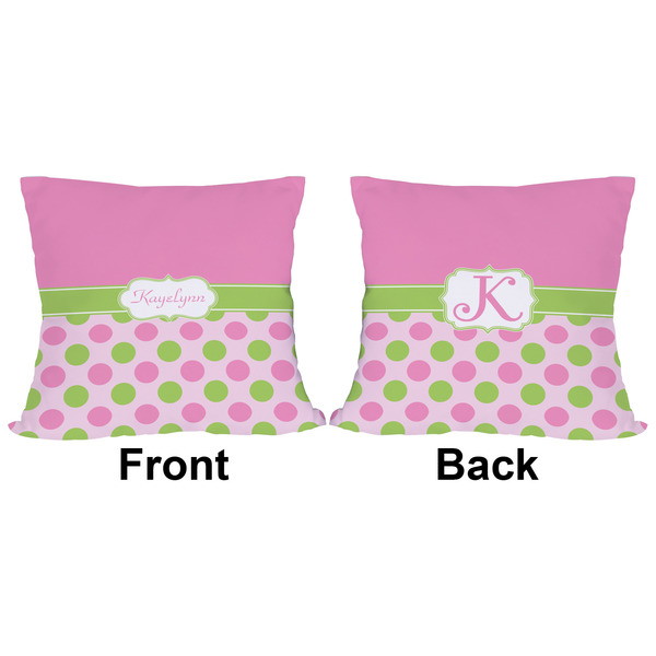 Pink & Green Dots Outdoor Pillow - 16x16