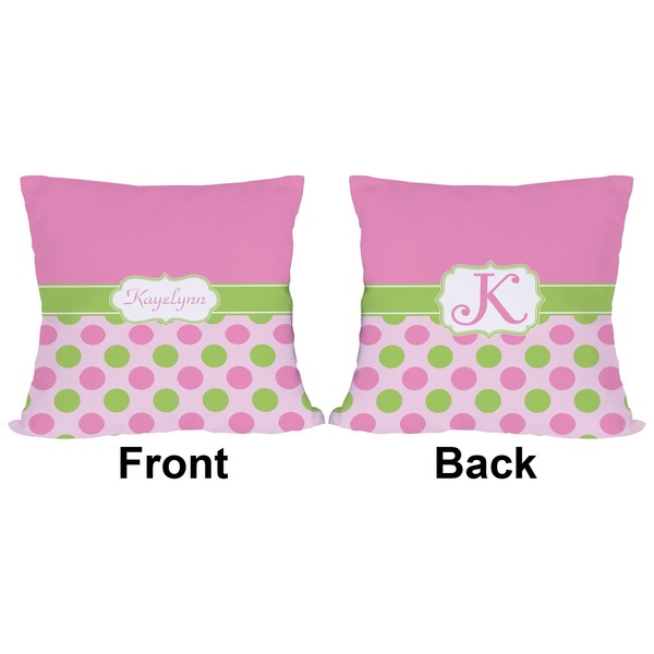 Pink & Green Dots Outdoor Pillow - 18x18
