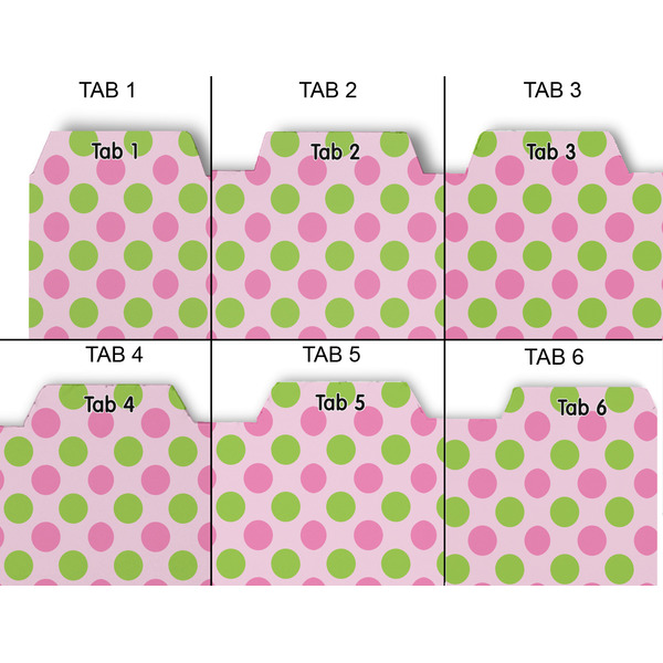 Pink & Green Dots Page Dividers - Set of 6 - Approval