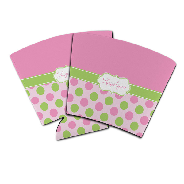 Custom Pink & Green Dots Party Cup Sleeve (Personalized)