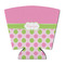 Pink & Green Dots Party Cup Sleeves - with bottom - FRONT