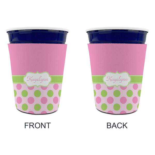 Pink & Green Dots Party Cup Sleeves - without bottom - Approval