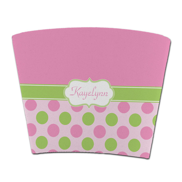 Custom Pink & Green Dots Party Cup Sleeve - without bottom (Personalized)
