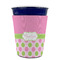 Pink & Green Dots Party Cup Sleeves - without bottom - FRONT (on cup)