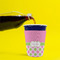 Pink & Green Dots Party Cup Sleeves - without bottom - Lifestyle