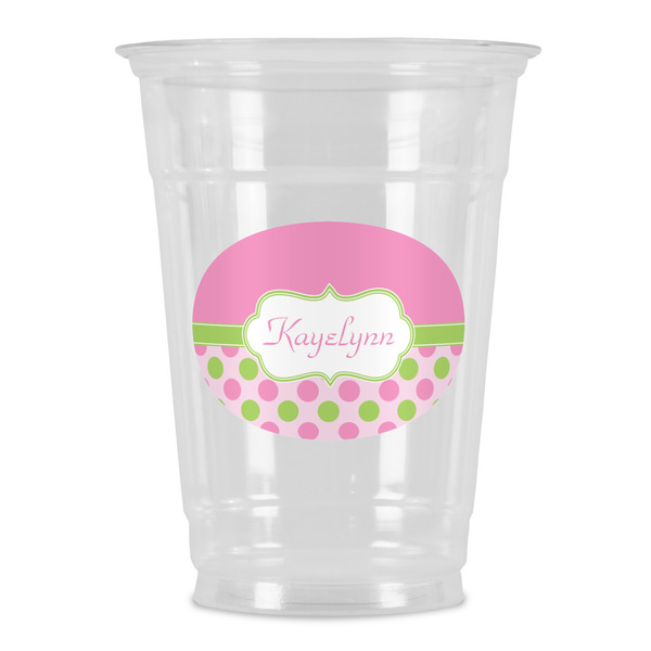Custom Pink & Green Dots Party Cups - 16oz (Personalized)