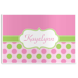 Pink & Green Dots Disposable Paper Placemats (Personalized)