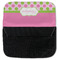 Pink & Green Dots Pencil Case - Back Open