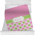 Pink & Green Dots Minky Blanket (Personalized)