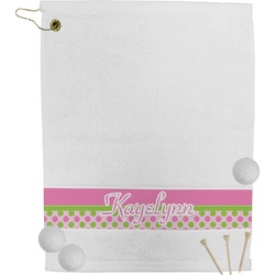 Pink & Green Dots Golf Bag Towel (Personalized)