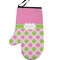 Pink & Green Dots Personalized Oven Mitt - Left