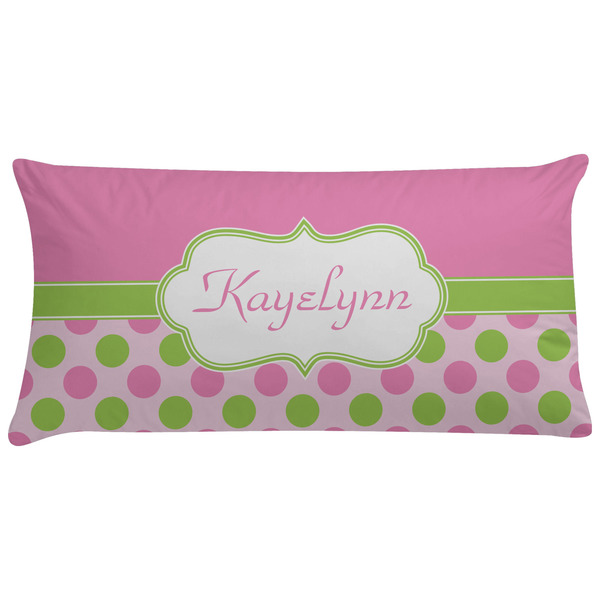 Custom Pink & Green Dots Pillow Case (Personalized)