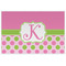 Pink & Green Dots Personalized Placemat (Back)