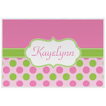 Pink & Green Dots Laminated Placemat w/ Name or Text