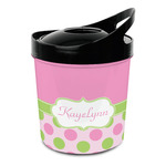 Pink & Green Dots Plastic Ice Bucket (Personalized)