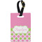Pink & Green Dots Personalized Rectangular Luggage Tag
