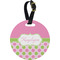 Pink & Green Dots Personalized Round Luggage Tag