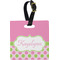Pink & Green Dots Personalized Square Luggage Tag