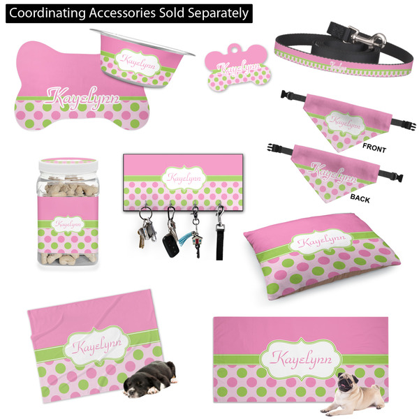 Pink & Green Dots Customized Pet Accessories
