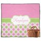 Pink & Green Dots Picnic Blanket - Flat - With Basket