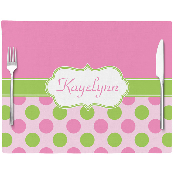 Pink & Green Dots Placemat with Props