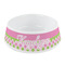 Pink & Green Dots Plastic Dog Bowl - Small (Personalized)