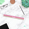 Pink & Green Dots Plastic Ruler - 12" - LIFESTYLE