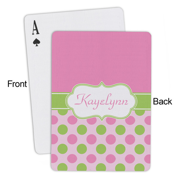 Pink & Green Dots Playing Cards - Approval