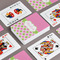Pink & Green Dots Playing Cards - Front & Back View