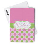 Pink & Green Dots Playing Cards (Personalized)