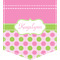 Pink & Green Dots Iron On Faux Pocket (Personalized)