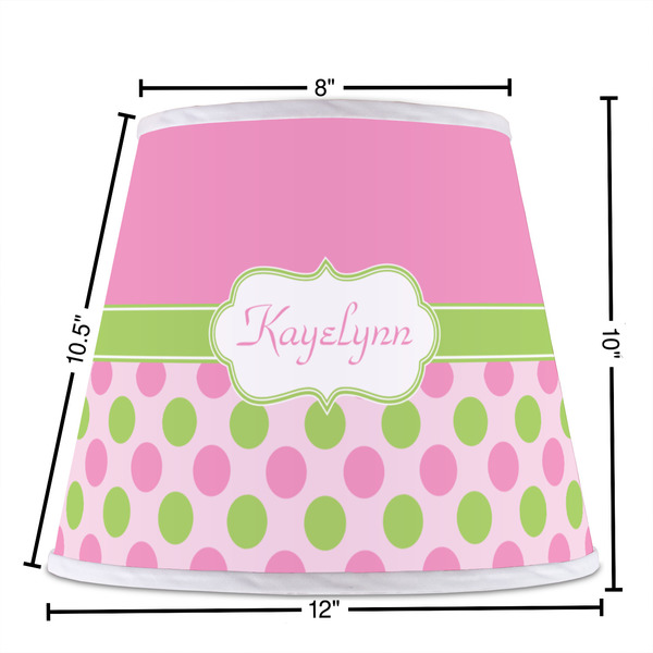 Pink & Green Dots Poly Film Empire Lampshade - Dimensions
