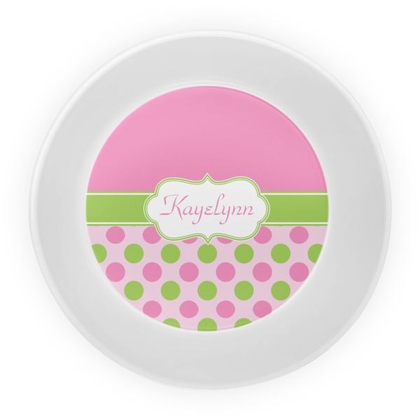 Pink & Green Dots Melamine Bowl - Center