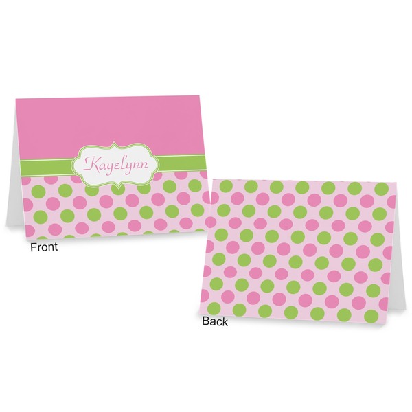 Pink & Green Dots Postcard - Front and Back