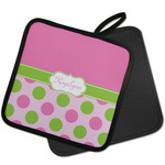 Pink & Green Dots Pot Holder w/ Name or Text