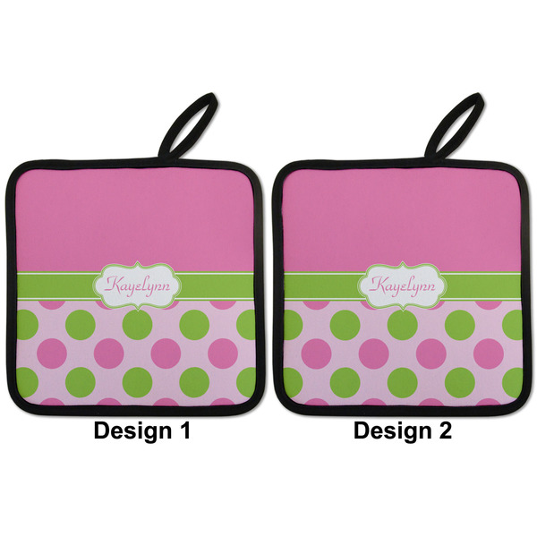 Pink & Green Dots Pot Holders - Set of 2 APPROVAL