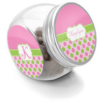 Pink & Green Dots Puppy Treat Jar (Personalized)