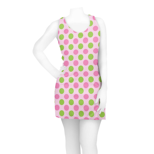 Pink & Green Dots Racerback Dress - On Model - Front