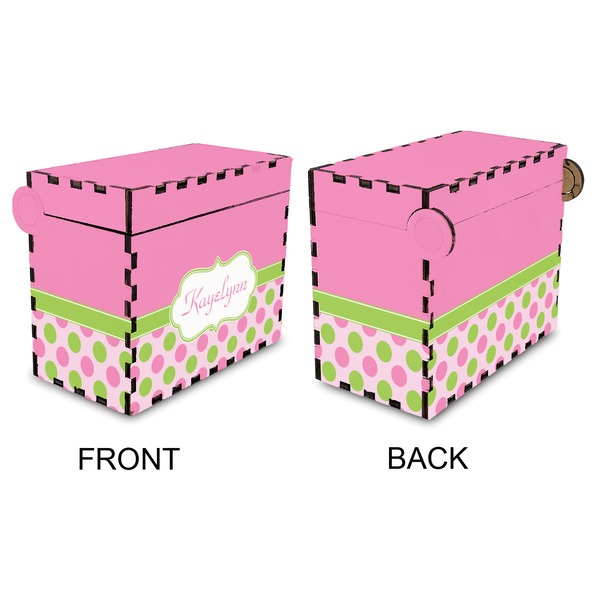 Pink & Green Dots Recipe Box - Full Color - Approval