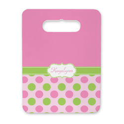Pink & Green Dots Rectangular Trivet with Handle (Personalized)