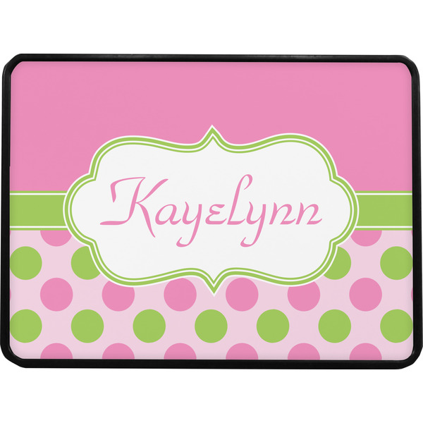Pink & Green Dots Rectangular Car Hitch Cover w/ FRP Insert