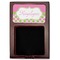 Pink & Green Dots Red Mahogany Sticky Note Holder - Flat